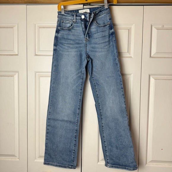 Stylish Light Blue Women's Straight Leg Jeans - Picture 6 of 7